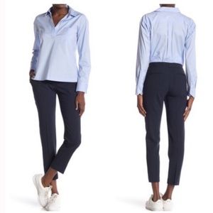 Theory Navy Tromra Wool Blend Cropped Ankle Pants